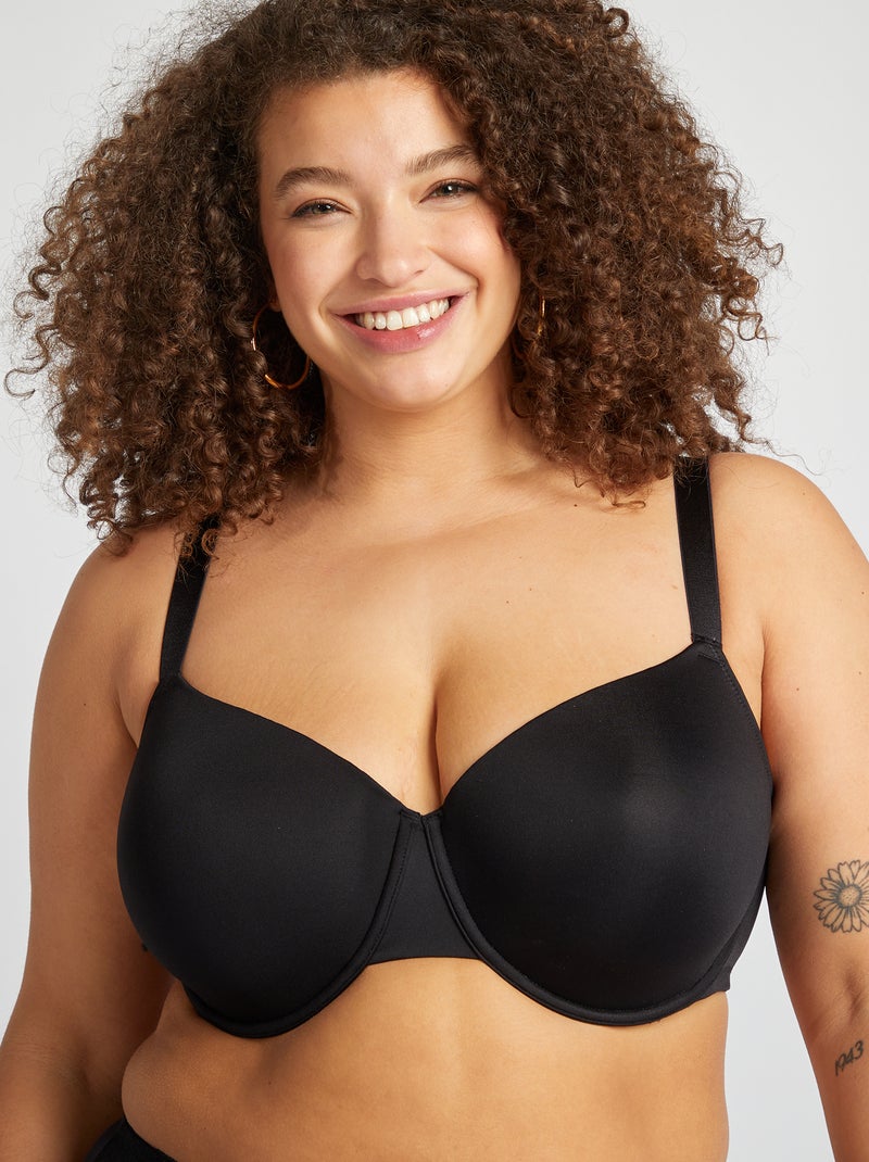 Reggiseno imbottito in microfibra nero - Kiabi