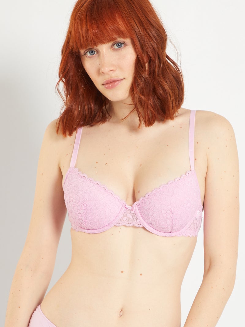 Reggiseno imbottito in pizzo VIOLA - Kiabi