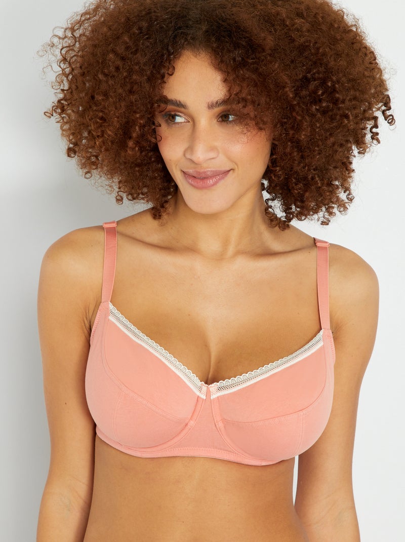Reggiseno in cotone coppa D&E ARANCIONE - Kiabi