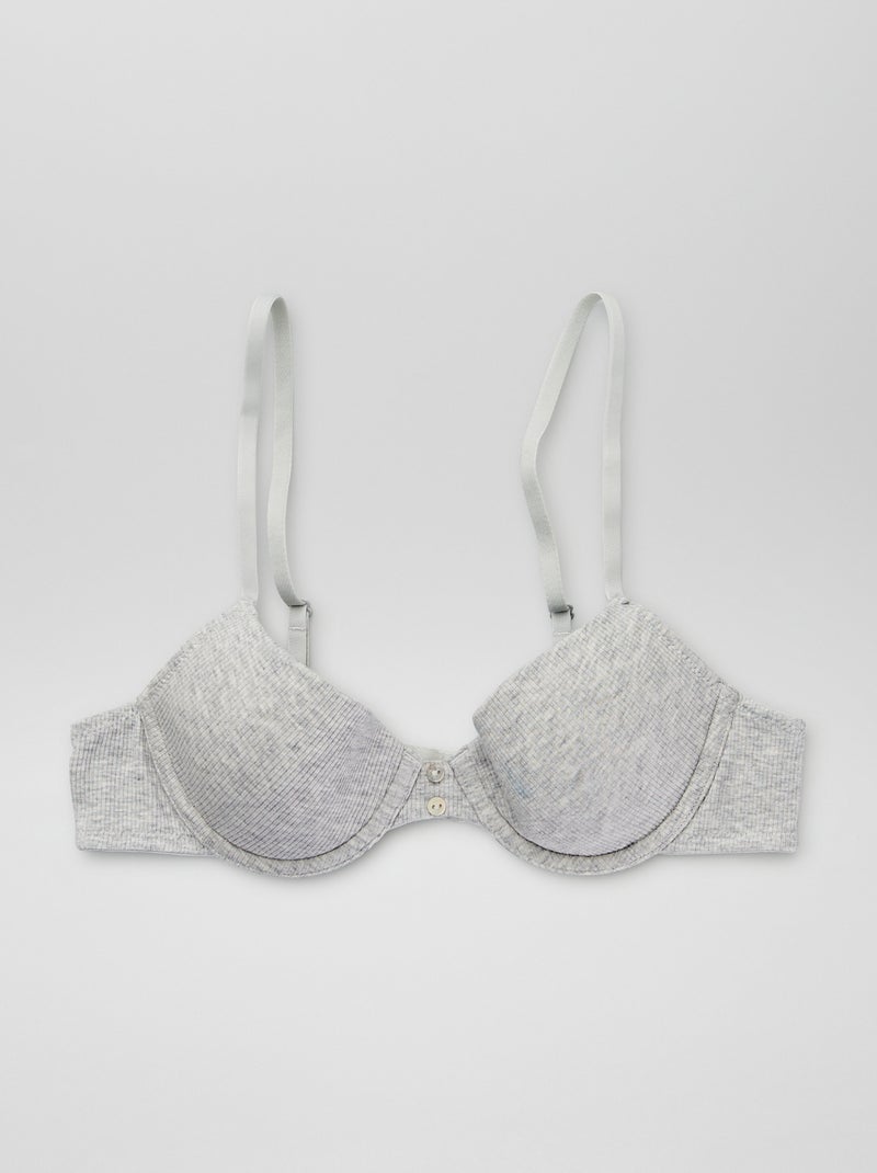 Reggiseno in maglia a coste GRIGIO - Kiabi