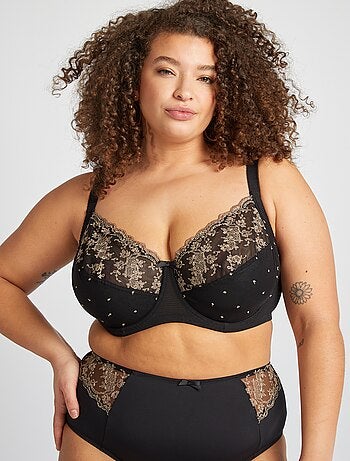 Reggiseno in mesh con ricami