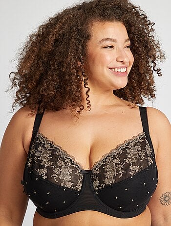 Reggiseno in mesh con ricami