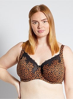 Taglie forti donna - Reggiseno in microfibra con dettaglio in pizzo - Kiabi