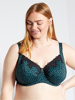 Taglie forti donna - Reggiseno in microfibra con dettaglio in pizzo - Kiabi