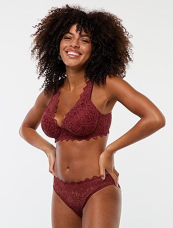 Reggiseno in pizzo con gioiello coppe D/E