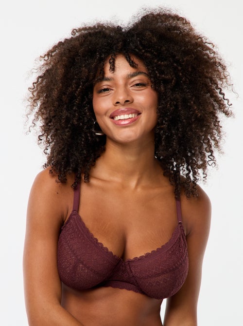 Reggiseno in pizzo coppe D/E/F - Kiabi