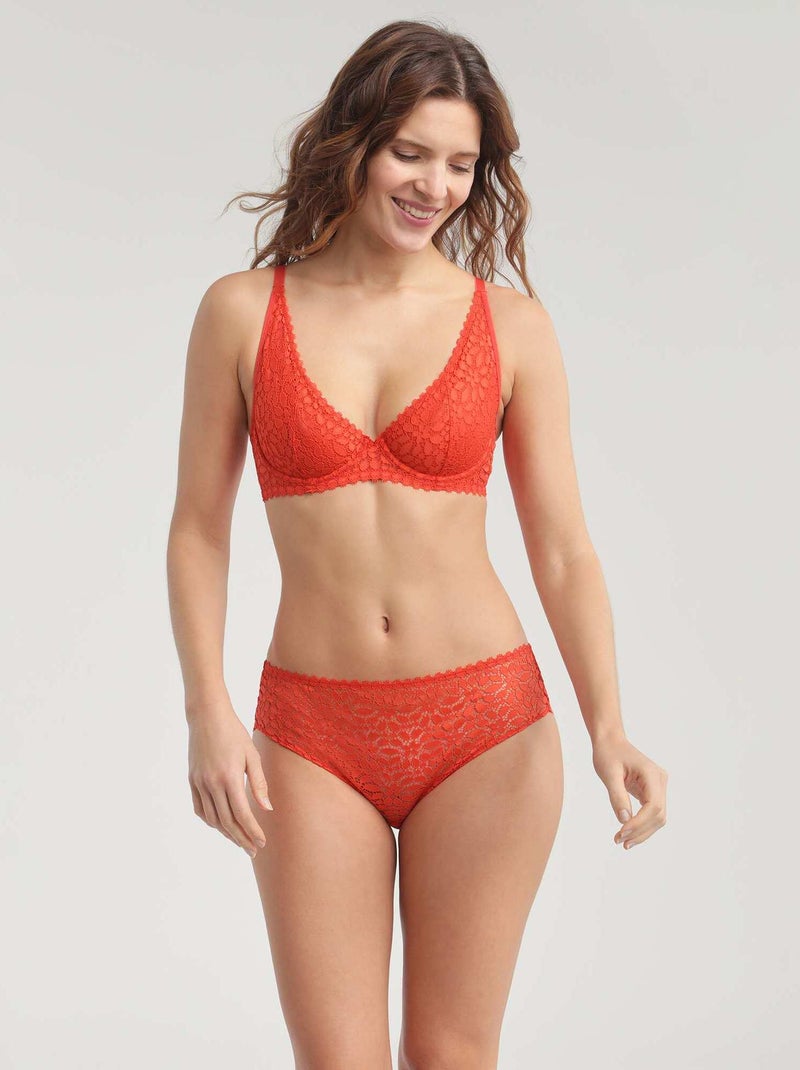 Reggiseno in pizzo 'DIM' ROSSO - Kiabi