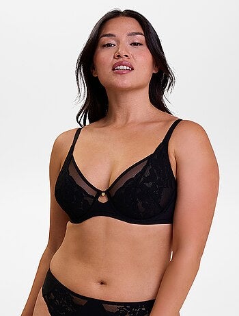Reggiseno in pizzo, microfibra e tulle 'Sans complexe'