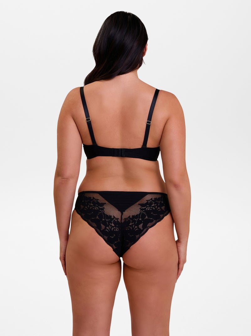 Reggiseno in pizzo, microfibra e tulle 'Sans complexe' NERO - Kiabi
