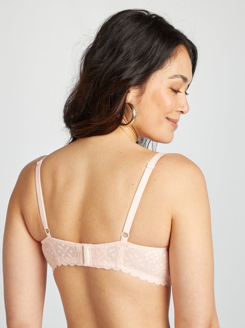 Reggiseno in pizzo per coppe D/E/F ROSA - Kiabi