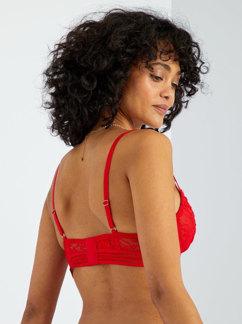 Reggiseno in pizzo rosso - Kiabi