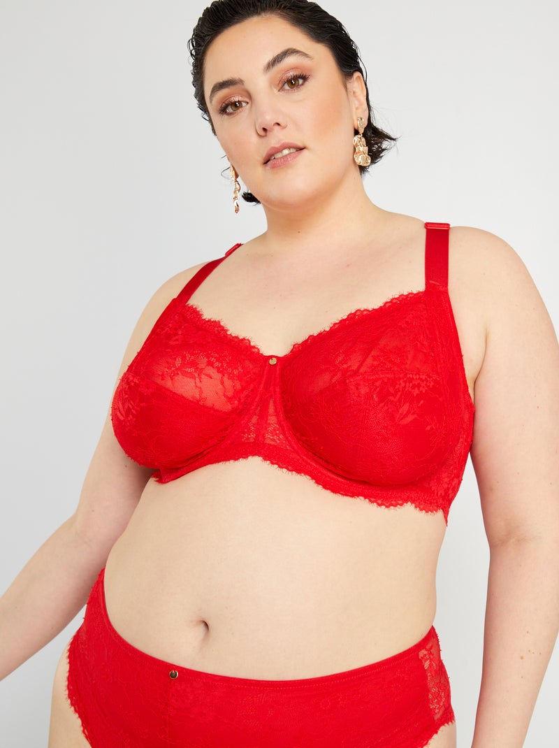 Reggiseno in pizzo rosso - Kiabi