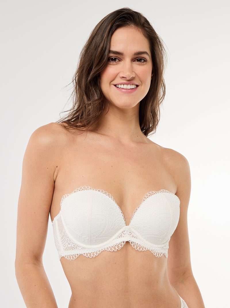 Reggiseno in pizzo scollatura profonda Bianco - Kiabi