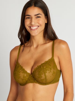 Reggiseno in tulle ricamato D/E/F