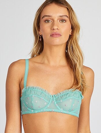 Reggiseno in tulle ricamato