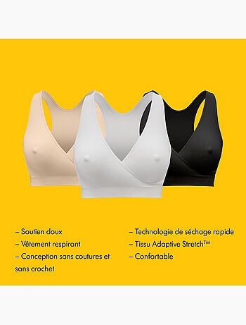 Reggiseno per allattamento KEEP COOL - Senza cuciture - Nero - Taglia XXL - Comfort per la notte -