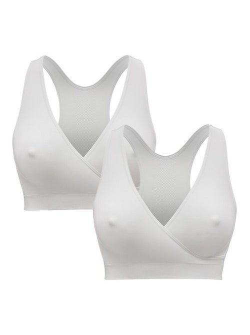 Reggiseno per l’allattamento KEEP COOL – Confezione da 2 – Bianco – Taglia L – Comfort Notturno – - Kiabi