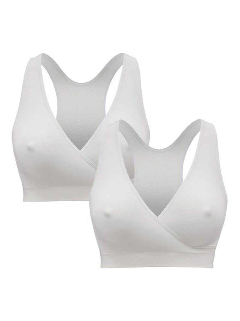 Reggiseno per l’allattamento KEEP COOL – Confezione da 2 – Bianco – Taglia L – Comfort Notturno – Bianco - Kiabi
