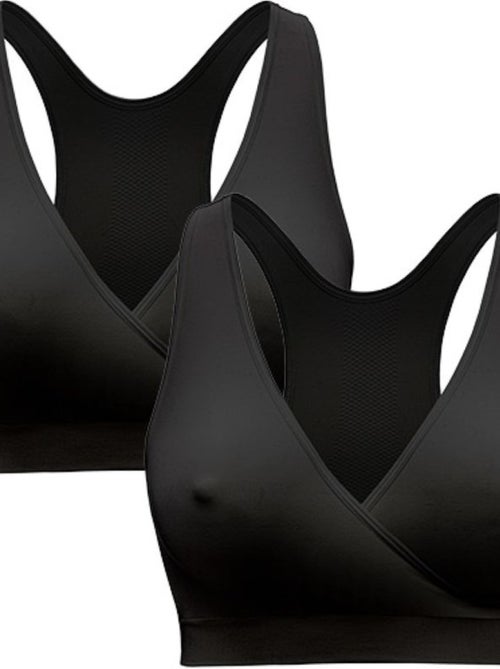 Reggiseno per l’allattamento keep cool – confezione da 2 – nero – taglia s – comfort notturno – - Kiabi