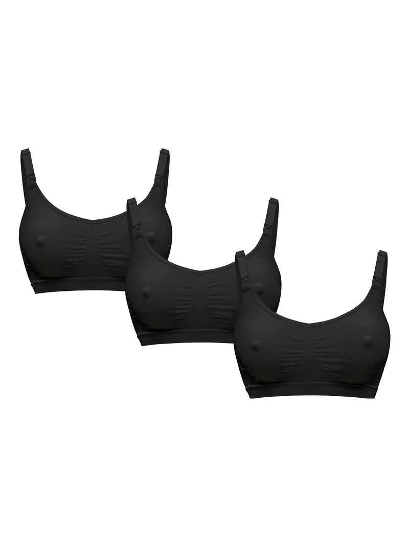 Reggiseno per l’allattamento keep cool – confezione da 3 – nero – taglia xl – confortevole e Nero - Kiabi