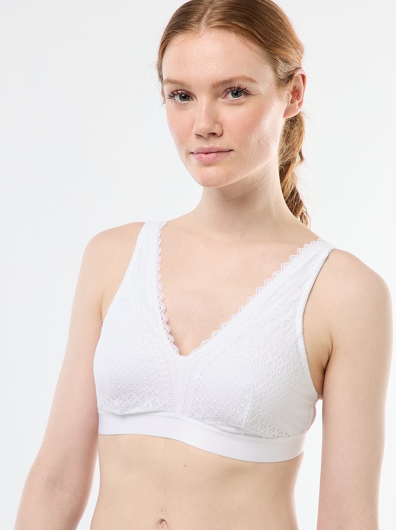Reggiseno post-operatorio in pizzo Bianco Donna Kiabi