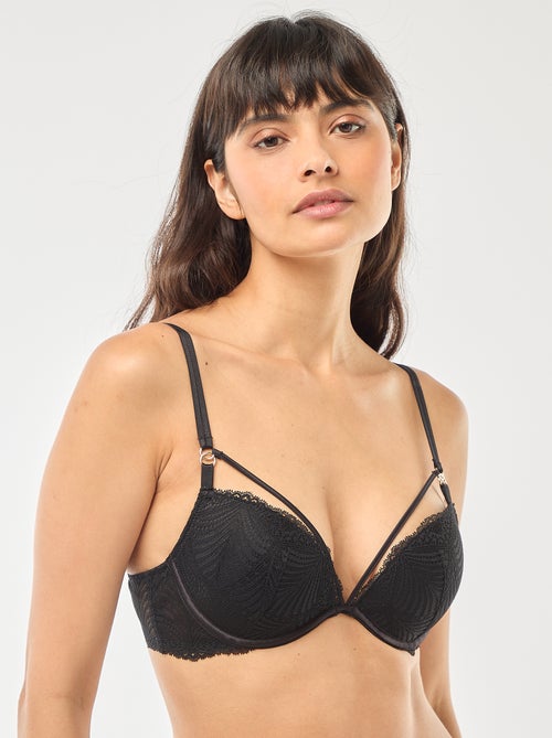 Reggiseno push-up in pizzo a foglia - Kiabi