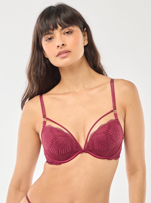 Reggiseno push-up in pizzo a foglia - Kiabi
