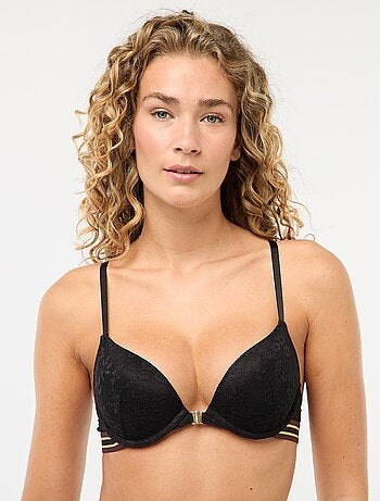 Reggiseno push-up in pizzo con schiena a vogatore