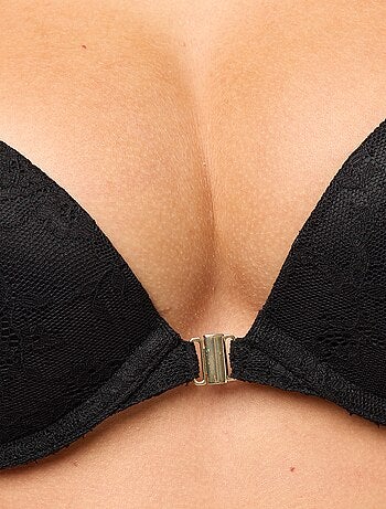 Reggiseno push-up in pizzo con schiena a vogatore