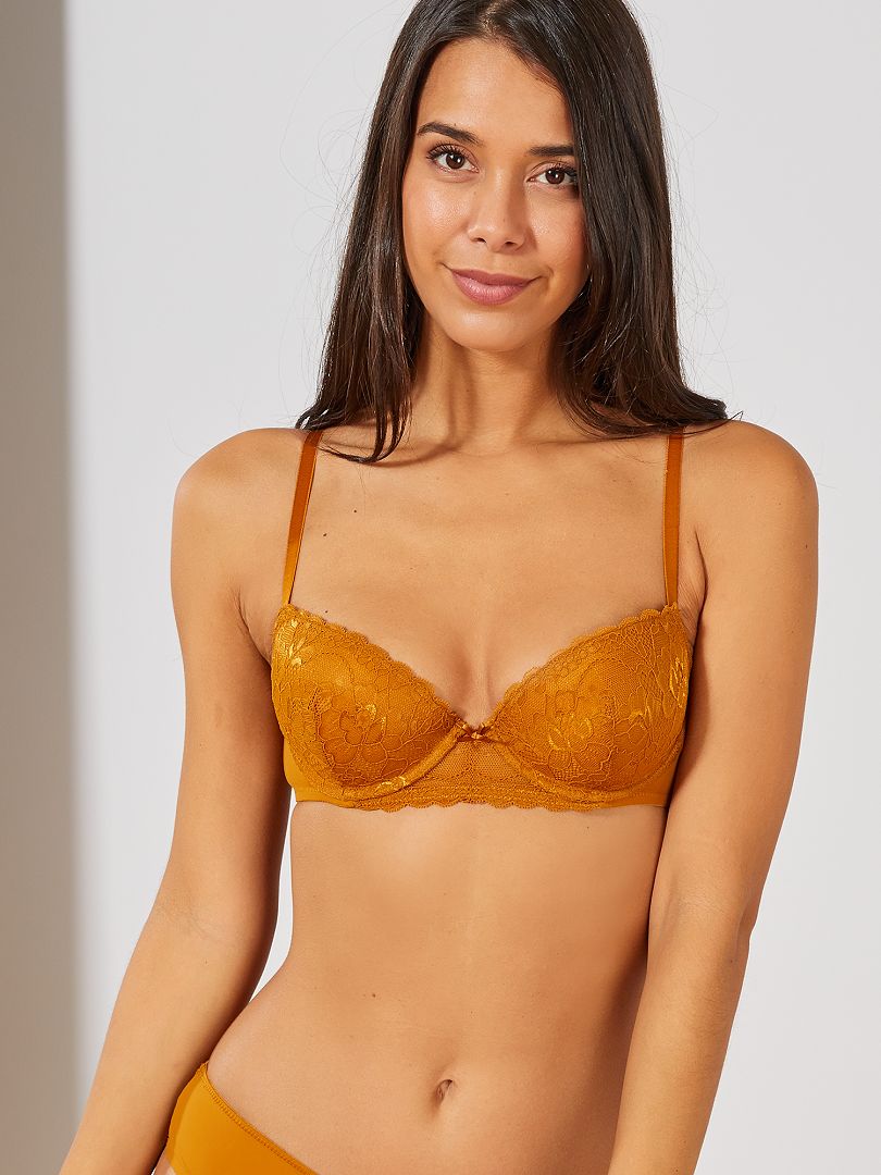 Reggiseno push-up in pizzo e microfibra