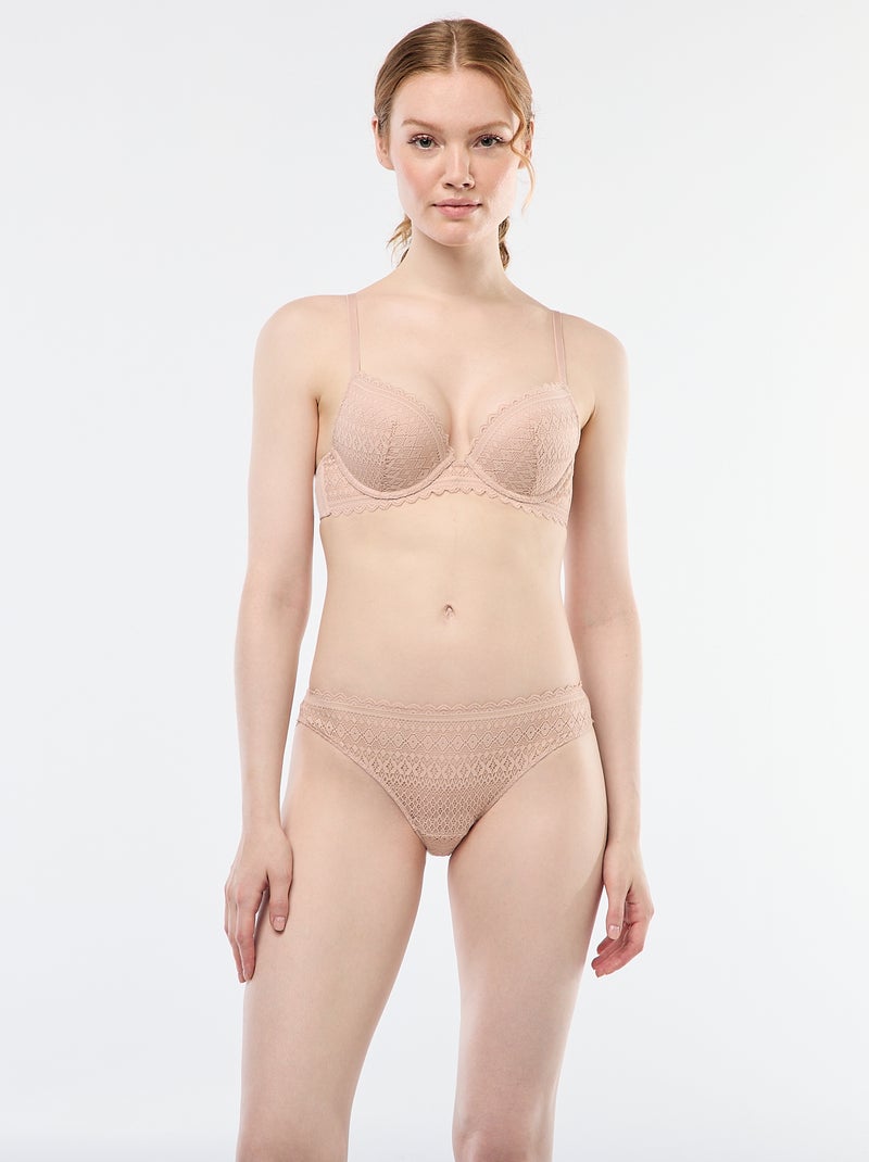 Reggiseno push-up in pizzo Rosa - Kiabi
