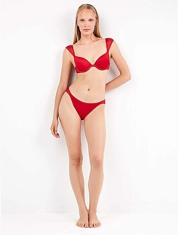 Reggiseno push up in tulle plumetis