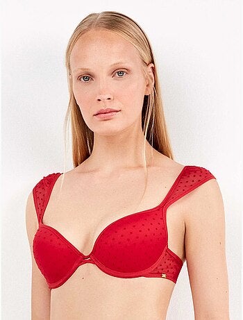 Reggiseno push up in tulle plumetis
