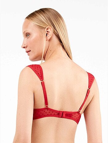 Reggiseno push up in tulle plumetis