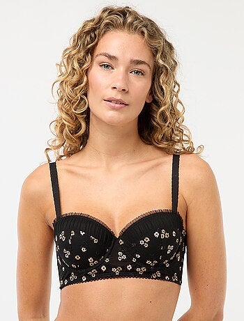 Reggiseno push-up in tulle ricamato