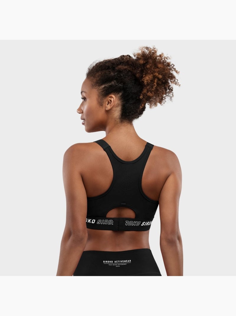 Reggiseno sportivo - supporto elevato fitness donna cardio Nero - Kiabi