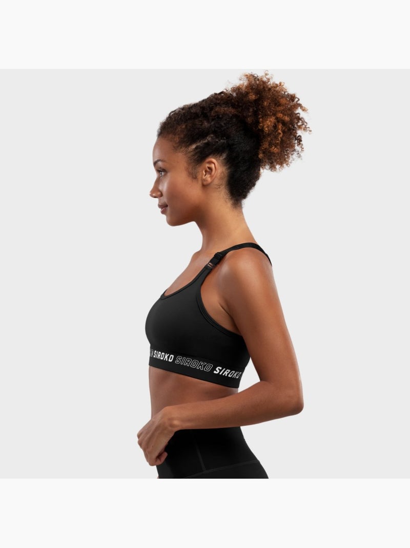 Reggiseno sportivo - supporto elevato fitness donna cardio Nero - Kiabi
