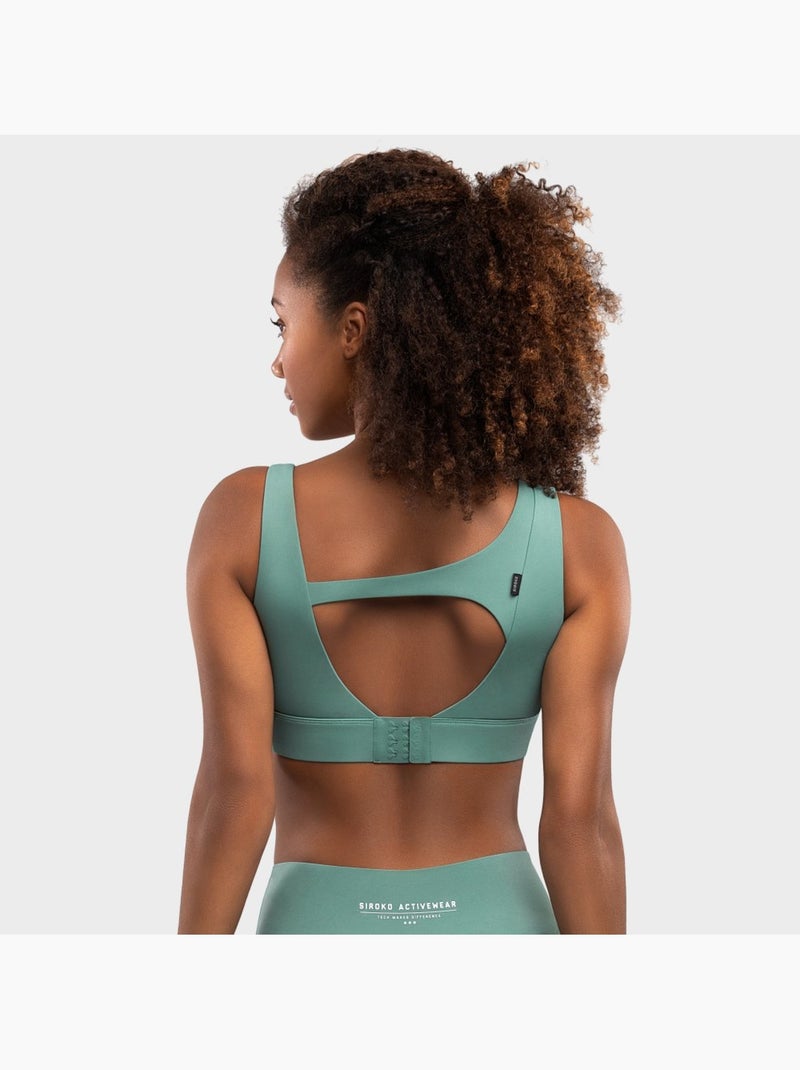 Reggiseno sportivo - supporto elevato fitness donna cross Grigio verde - Kiabi