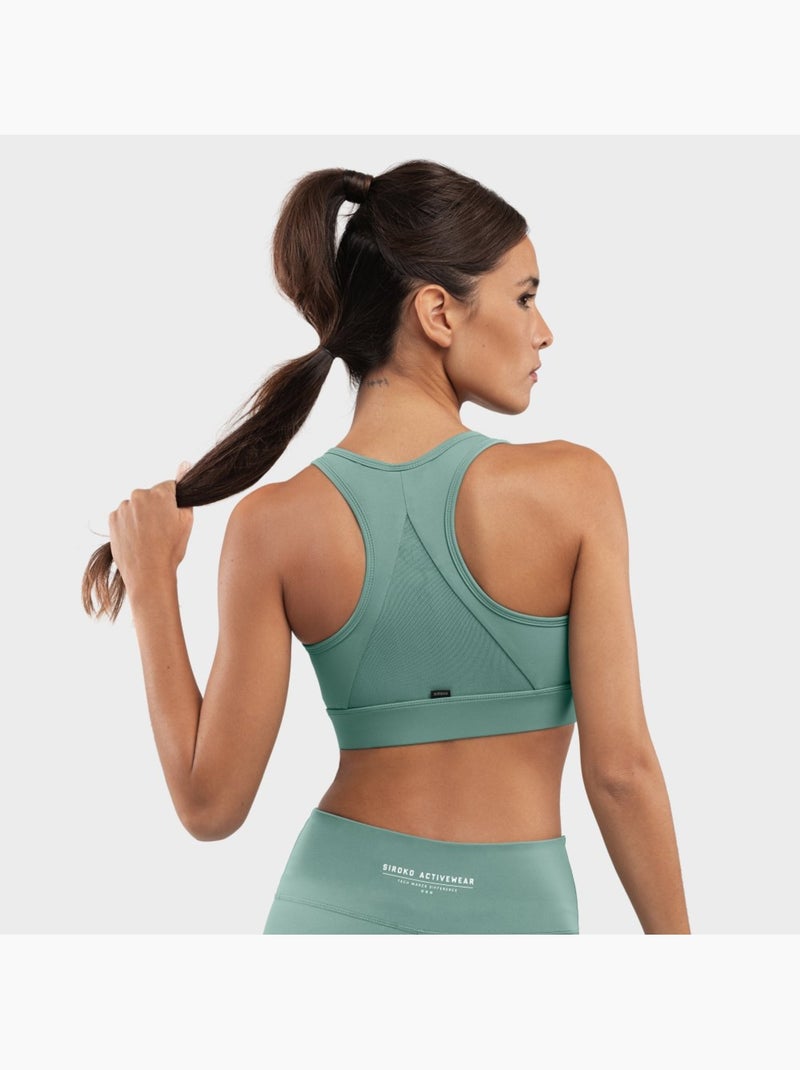 Reggiseno sportivo - supporto elevato fitness donna squat Grigio verde - Kiabi
