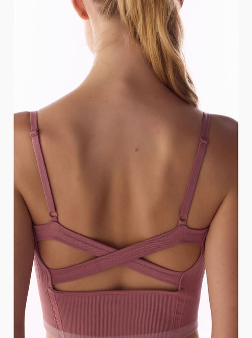Reggiseno sportivo a righe senza cuciture penti - Kiabi Reggiseno sportivo a righe senza cuciture penti - Kiabi