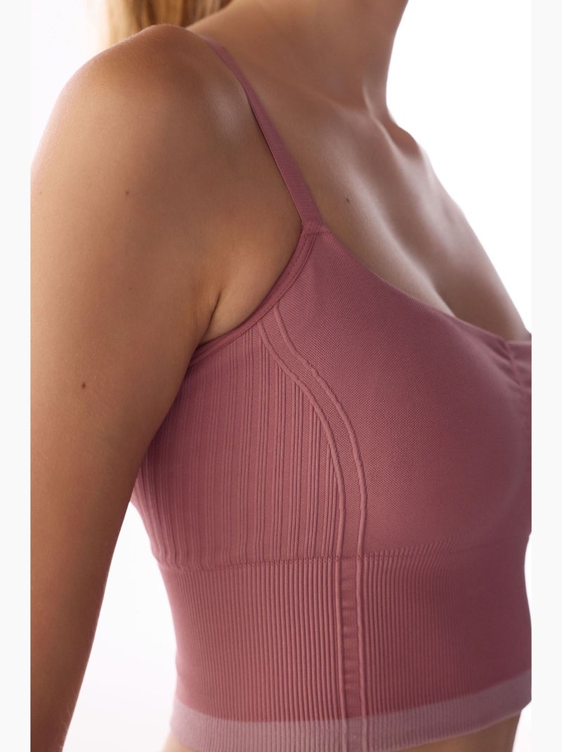 Reggiseno sportivo a righe senza cuciture penti Malva - Kiabi