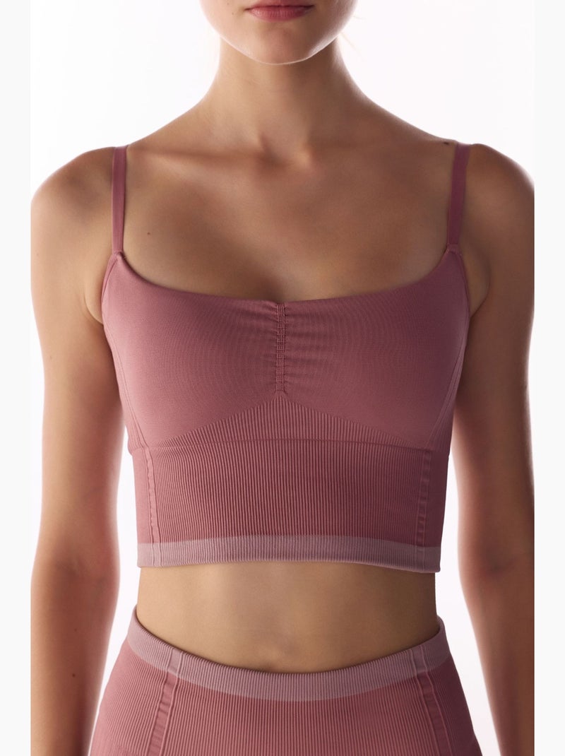 Reggiseno sportivo a righe senza cuciture penti Malva - Kiabi