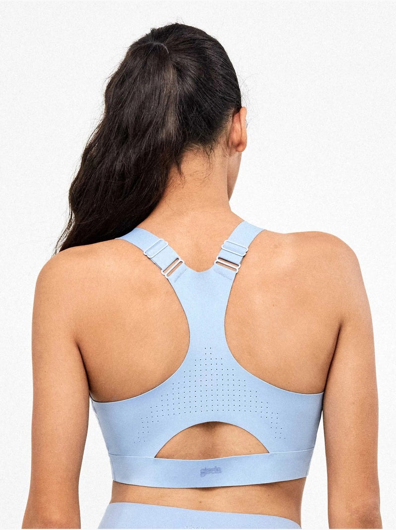 Reggiseno sportivo ad alta sostegno con cerniera frontale Blu - Kiabi