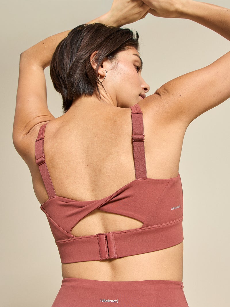 Reggiseno sportivo con effetto twist sul retro, sostegno forte - (ekstract) Marrone - Kiabi
