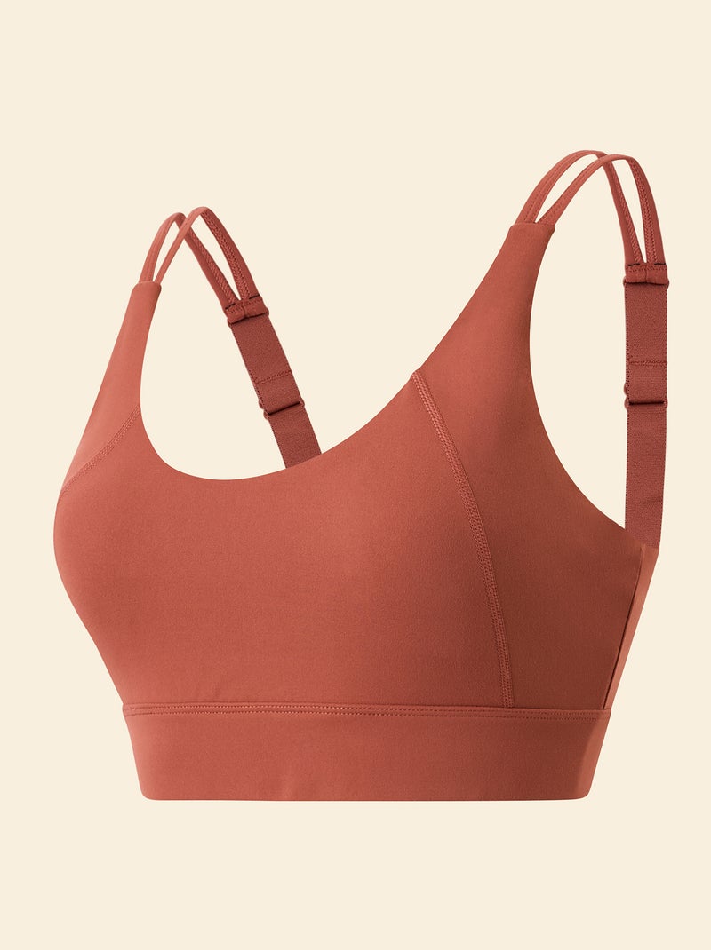 Reggiseno sportivo con effetto twist sul retro, sostegno forte - (ekstract) Marrone - Kiabi