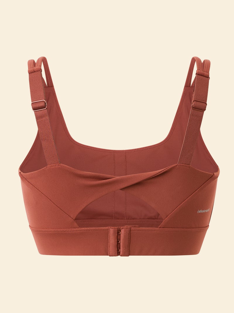 Reggiseno sportivo con effetto twist sul retro, sostegno forte - (ekstract) Marrone - Kiabi