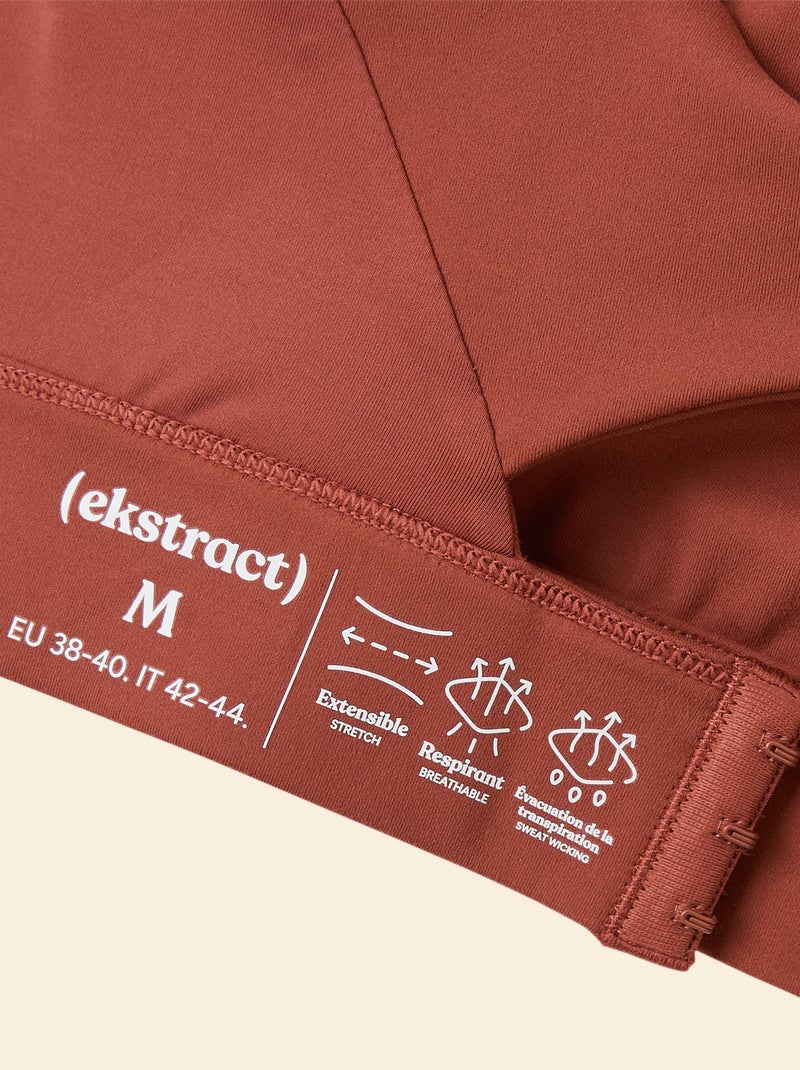 Reggiseno sportivo con effetto twist sul retro, sostegno forte - (ekstract) Marrone - Kiabi