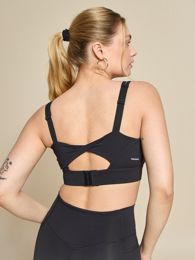 Reggiseno sportivo con effetto twist sul retro, sostegno forte - (ekstract) Nero - Kiabi