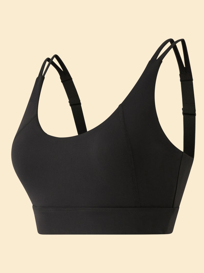 Reggiseno sportivo con effetto twist sul retro, sostegno forte - (ekstract) Nero - Kiabi