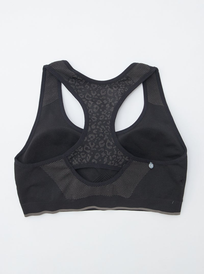 Reggiseno sportivo con schiena olimpionica 'No Public' NERO - Kiabi